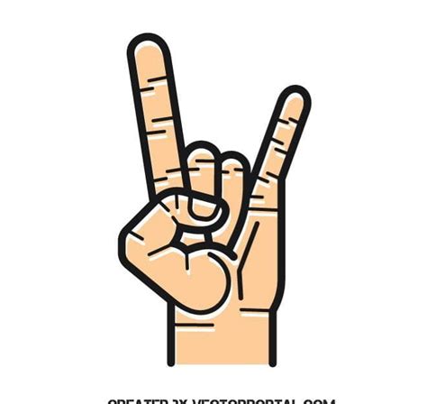 Sign Of The Horns Hand Gesture Eps Ai Vector Uidownload