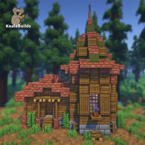 Cozy Forest House Tap To Watch The Tutorial Minecraft Medieval