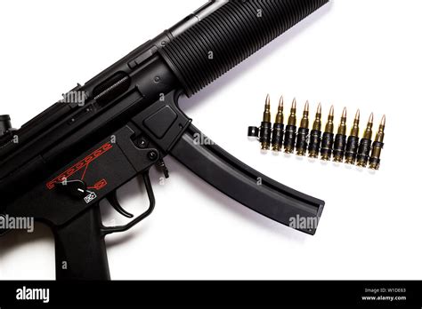 Submachine Gun MP With Silencer Isolated Stock Photo Alamy