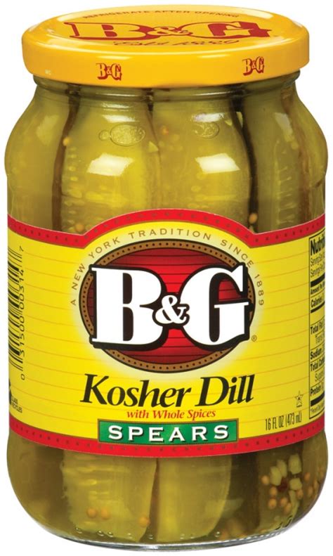 Solid track record established dividend payer. B&G Kosher Dill Spears Pickles with Whole Spices 16 Fl oz ...