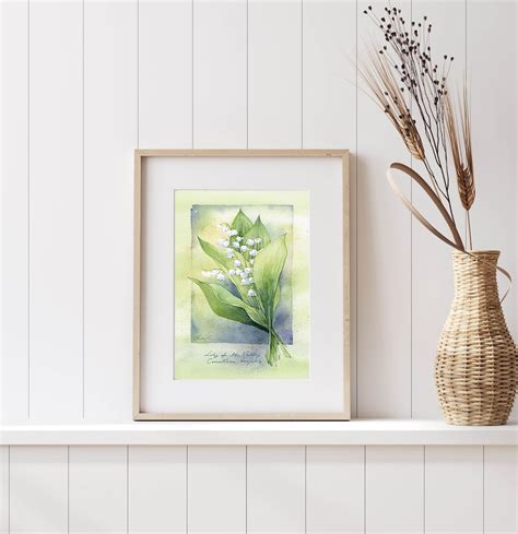 Lily Of The Valley Art Print Botanical Art Watercolor Etsy