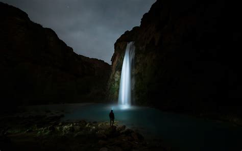 Waterfall Night Wallpapers Wallpaper Cave