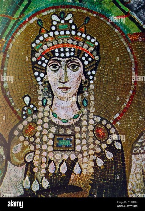 Mosaic Portrait Of Theodora 500 548 Empress Of The Byzantine Empire