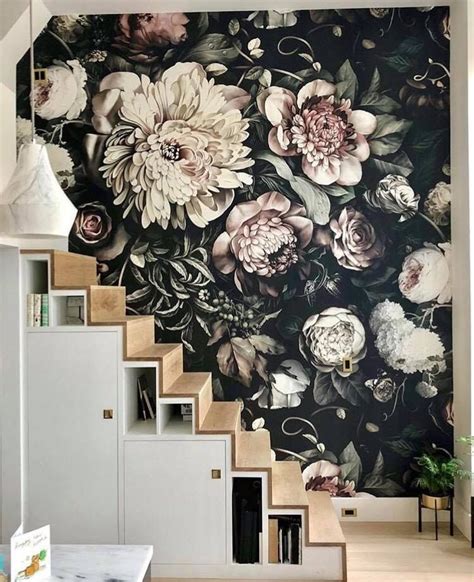 Pin By Lisa Laufer On Home Decor Dark Floral Ellie Cashman Wallpaper