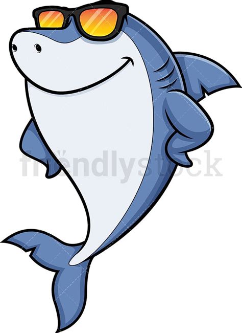 Cool Shark Cartoon Clipart Vector Friendlystock