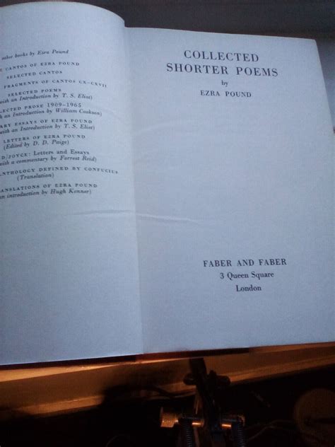 Ezra Pound Collected Shorter Poems Hardback Wdj Faber And Faber Ebay