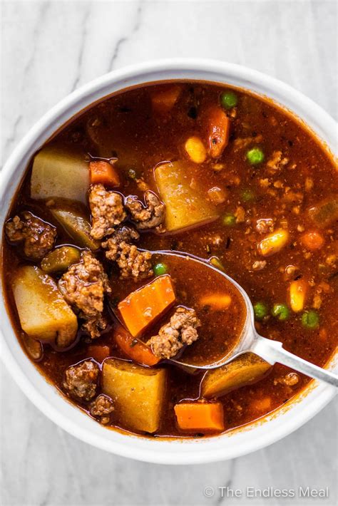 Easy Hamburger Soup Ground Beef Soup The Endless Meal