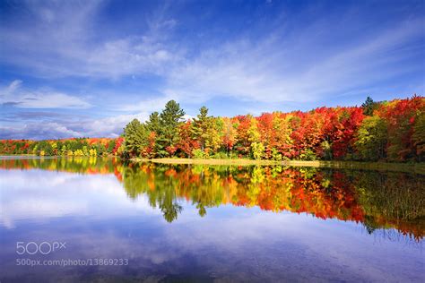 Photograph Michigan Upper Peninsula Lake Fall Colors Foliage