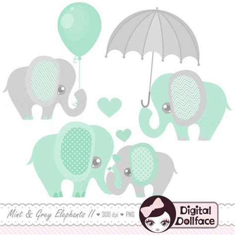 Limited time sale easy return. Baby Elephant Decor Clipart / Printable Elephant Baby Shower