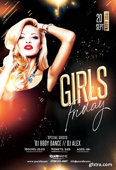 Friday Girls Psd Flyer Template Gfxtra