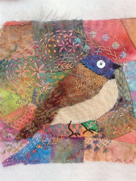 Hand Stitched Bird By Debbie Irving Bird Quilt Art Quilts Fabric Birds