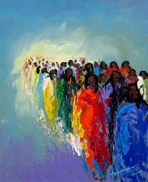 Procession By Tunde Afolayan Famous Dipinti Africani Arte Afro