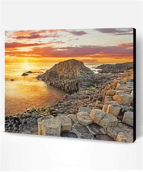 Gaints Causeway Sunset Seascape Paint By Numbers Paint By Numbers Pro