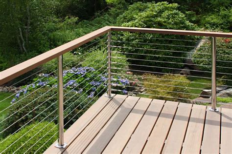Cable Railing With Wooden Handrails Photo Gallery Stainless Steel