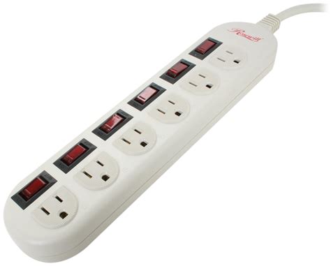 Rosewill 6 Outlet Power Strip 6 Ft Cord With Individual
