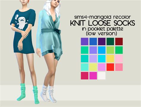 Sims4 Marigold Knit Loose Socks Low Version