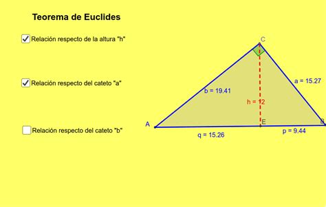 Teorema De Euclides Geogebra