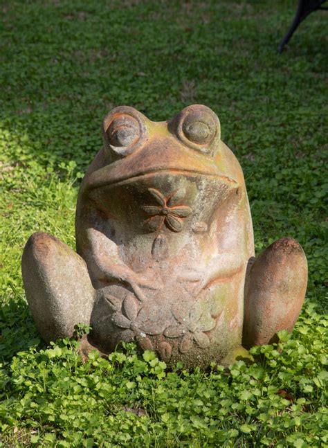 Lot Large Terracotta Figural Frog Planter