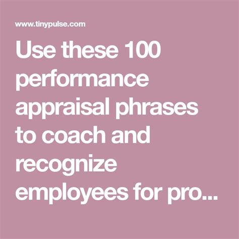 Use These 100 Performance Appraisal Phrases To Coach And Recognize
