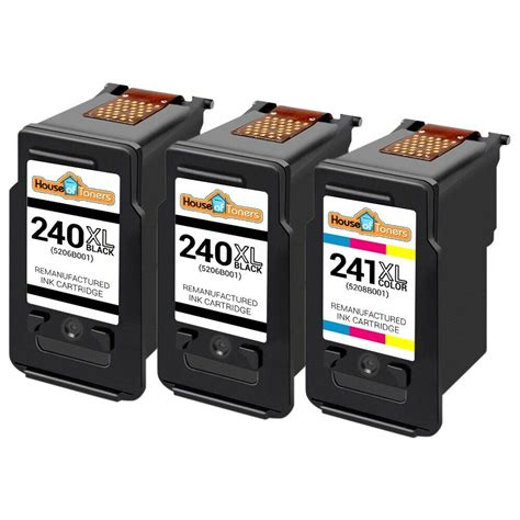 3 Pk Pg 240xl Cl 241xl Ink Cartridge For Canon Pixma Mg And Mx Series