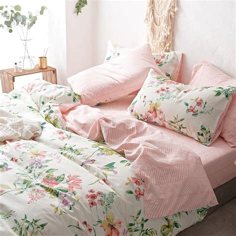 Vclife Retro Bird Floral Bedding Sets Twin Girld Coloful Flower Pattern