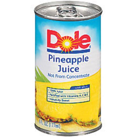 Dole Pineapple Juice 6 Oz