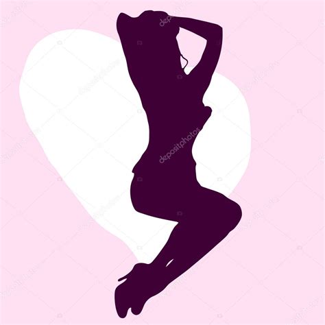 Beautiful Woman Silhouette Posing — Stock Vector © Catrinel 2173373