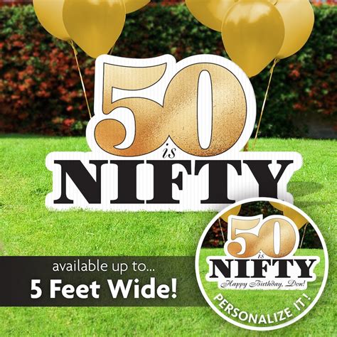 Happy Birthday Sign Yard Sign Lawn Sign 50th 50 Years Etsy