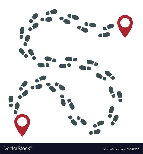 Footsteps Walking Route Royalty Free Vector Image