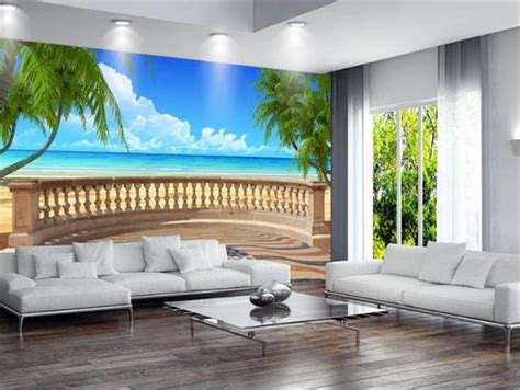 3d Wallpaper 3d Stereo Balcony With Beautiful Sea View