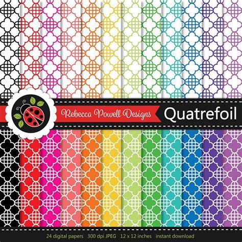 Sale Quatrefoil Lattice Trellis Seamless Pattern Rainbow Etsy Uk