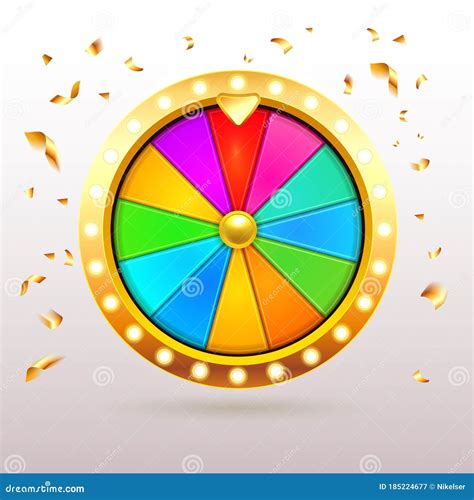 Gold 3d Realistic Fortune Wheel Illustration With 12 Colored Empty