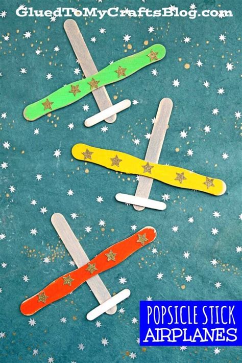 Popsicle Stick Airplanes Craft