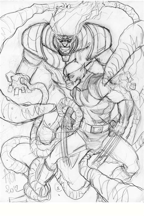 Wolverine Vs Omega Red Sketch By Scarecrowhassan On Deviantart
