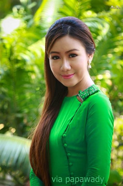 Beauty Of Myanmar Girl Chan Moe Lay With Myanmar Dress