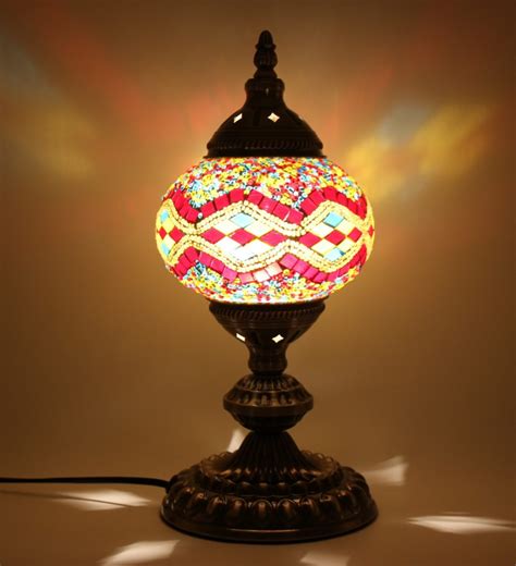 Turkish Mosaic Aroma Table Lamp In Red Nirvana Eastern Imports