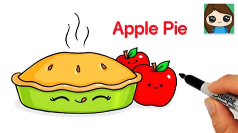 How To Draw An Apple Pie 🍎 Cute Fall Thanksgiving Art Youtube
