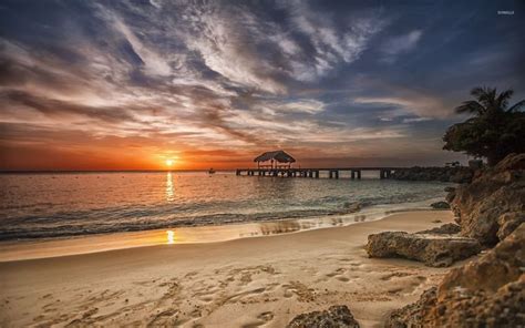 Caribbean Beach Sunset Desktop, 45 caribbean beach sunset desktop ...