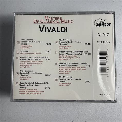 Masters Of Classical Music 7 Cd Lot Sealed 1998 Mozart Bach Schubert Vivaldi Etc Ebay