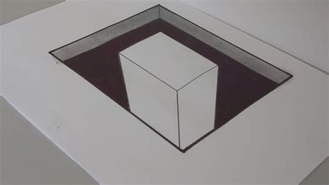 Very Easy How To Draw 3d Rectangular Hole Anamorphic Illusion 3d