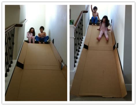 How To Make Diy Cardboard Stair Slide For Kids Diy Tag