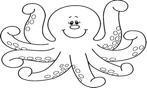 Octopus Black And White Octopus Coloring Template Octopus Clip Art