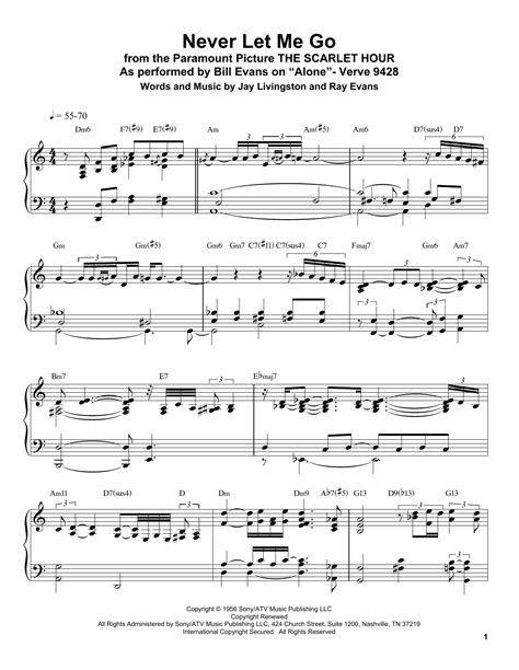 Bill Evans Never Let Me Go Sheet Music Pdf Chords Page Piano