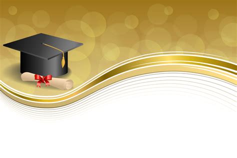 Education Diploma With Graduation Cap And Abstract Background Vector 02