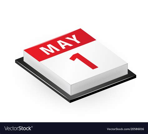 1st May Isometric Calendar Icon Royalty Free Vector Image