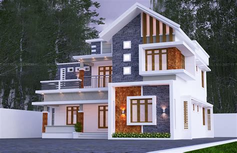 2170 Sq Ft 4bhk Contemporary Style Two Floor Modern Beautiful House