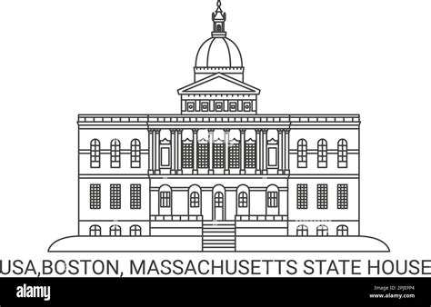 Usaboston Massachusetts State House Travel Landmark Vector Illustration Stock Vector Image