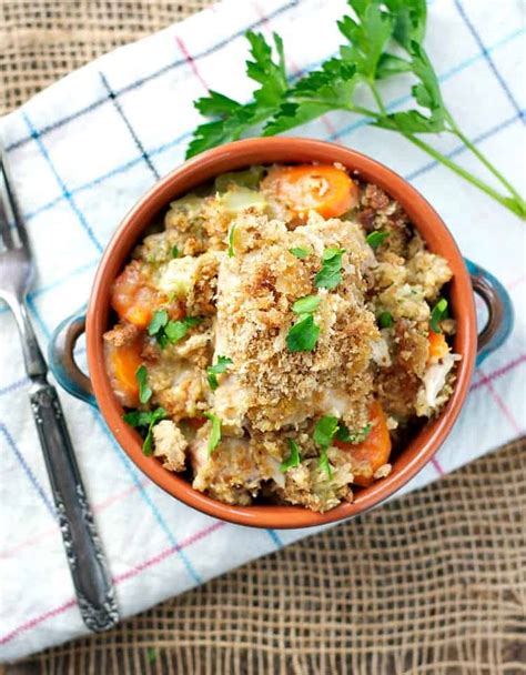Cut butter or margarine into small chunks and put chunks in the bottom of the slow cooker. Slow Cooker Chicken and Stuffing Casserole - The Seasoned Mom