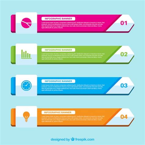 Free Vector Colorful Infographic Banners Collection