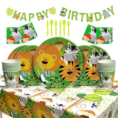 Buy Pelabe Jungle Animals Birthday Party Supplies Decorations For Boys